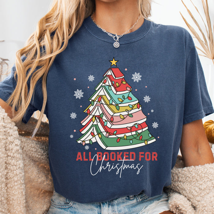 All Booked For Christmas Comfort Colors Shirt