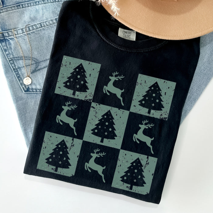 Retro Christmas Tree Comfort Colors Shirt