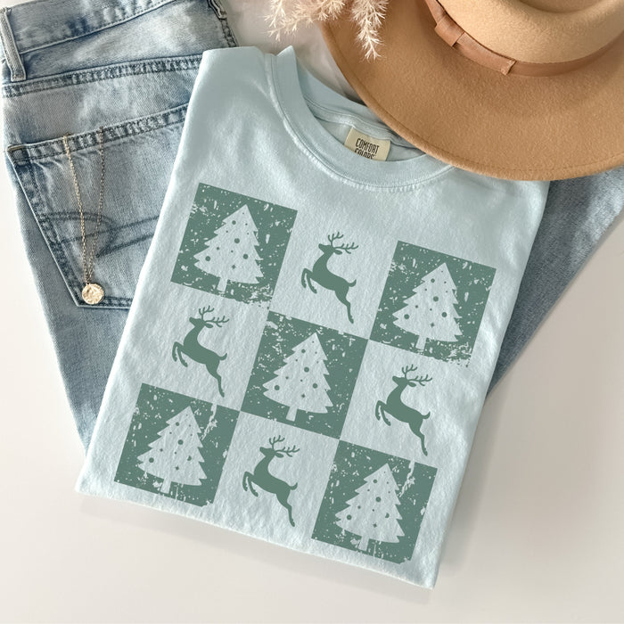 Retro Christmas Tree Comfort Colors Shirt