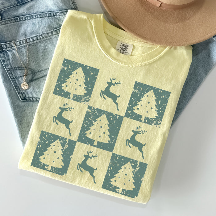 Retro Christmas Tree Comfort Colors Shirt