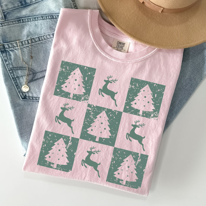 Retro Christmas Tree Comfort Colors Shirt