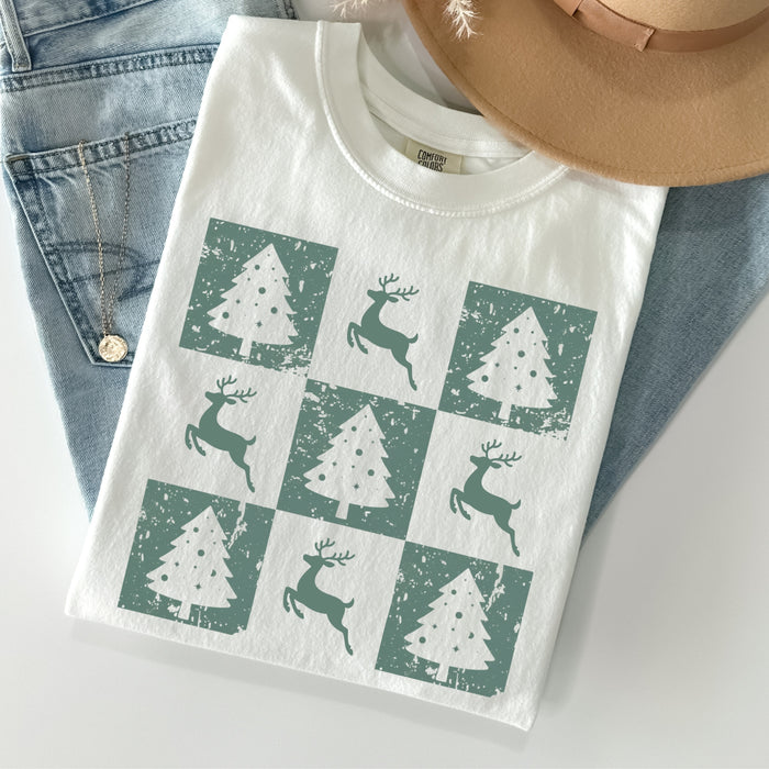 Retro Christmas Tree Comfort Colors Shirt