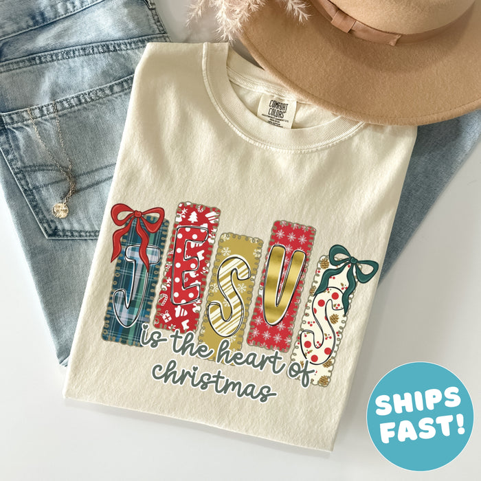 Jesus Is The Heart Of Christmas Comfort Colors Shirt