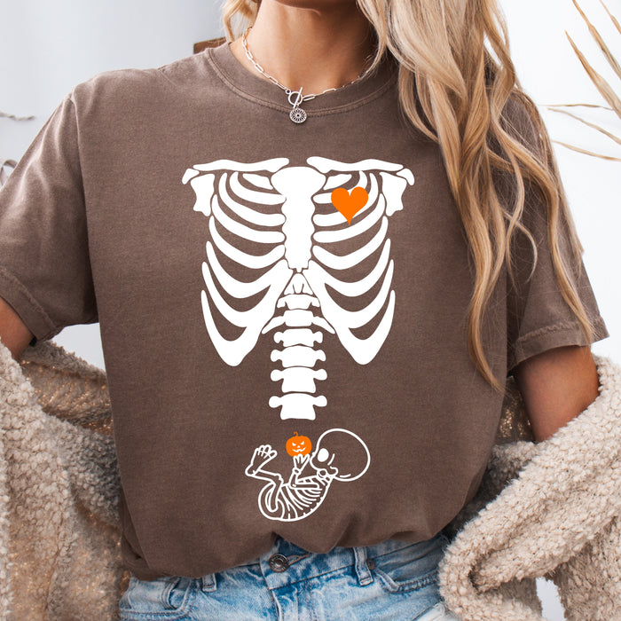 Skeleton Heart Comfort Colors Halloween Shirt