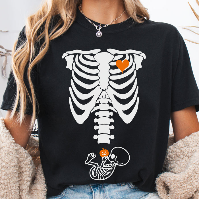 Skeleton Heart Comfort Colors Halloween Shirt