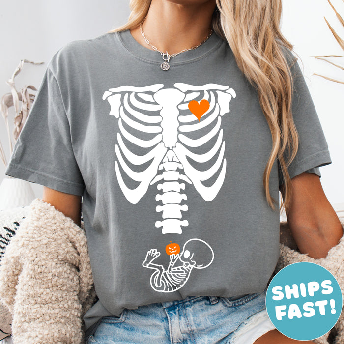 Skeleton Heart Comfort Colors Halloween Shirt