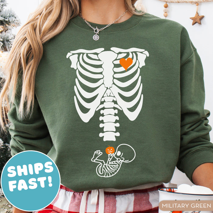 Skeleton Heart Halloween Crewneck Sweatshirt