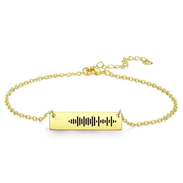 Scannable Code Custom Music Engraved Bar Anklet