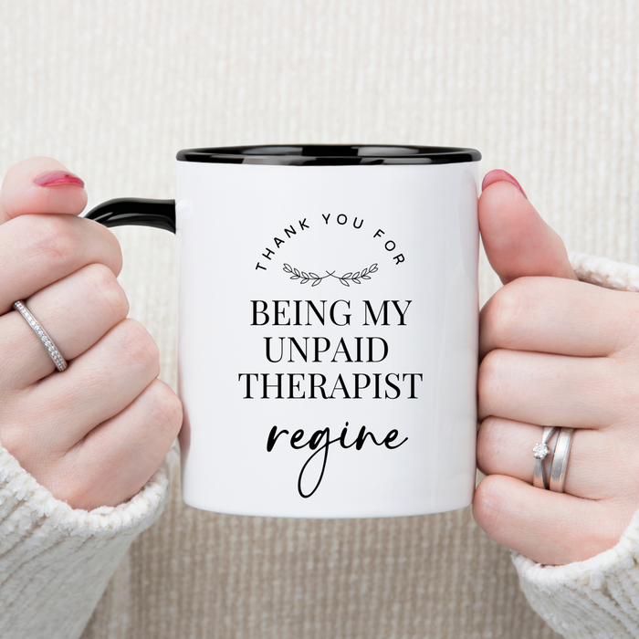 Personalized Best friend Name Mug, Custom Besties Mug, Thank you Mug, Unpaid Therapist Mug, Partner in Crime Mug, Best friend Appreciation Mug