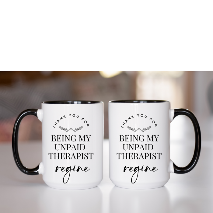 Personalized Best friend Name Mug, Custom Besties Mug, Thank you Mug, Unpaid Therapist Mug, Partner in Crime Mug, Best friend Appreciation Mug