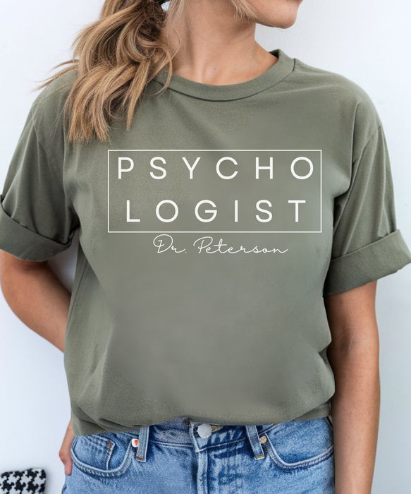 Personalized Name Psychologist Shirt, Custom Doctor Shirt, Gift for Psychologists, Minimalist Psychology Shirt, Mental Health Shirt