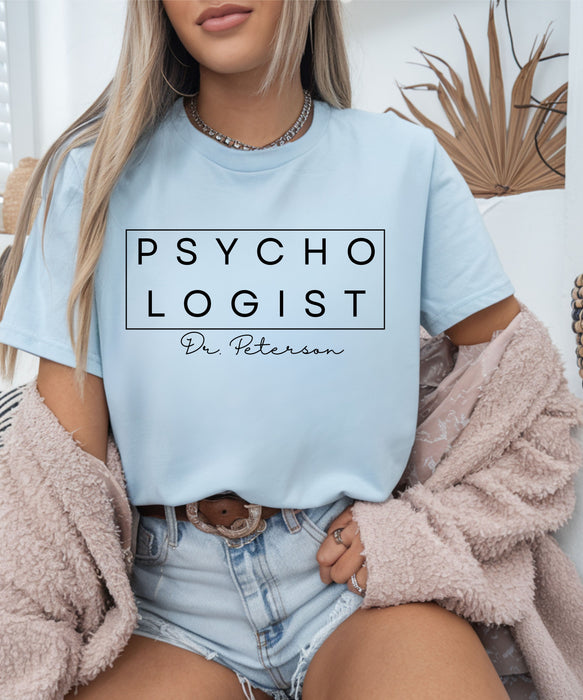 Personalized Name Psychologist Shirt, Custom Doctor Shirt, Gift for Psychologists, Minimalist Psychology Shirt, Mental Health Shirt