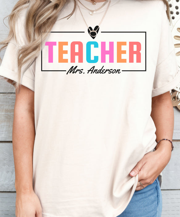 Personalized Teacher Shirt, Custom Teacher Shirt, Gift for Teachers, Kindergarten Teacher Shirt, Teacher Appreciation, Teacher's Day