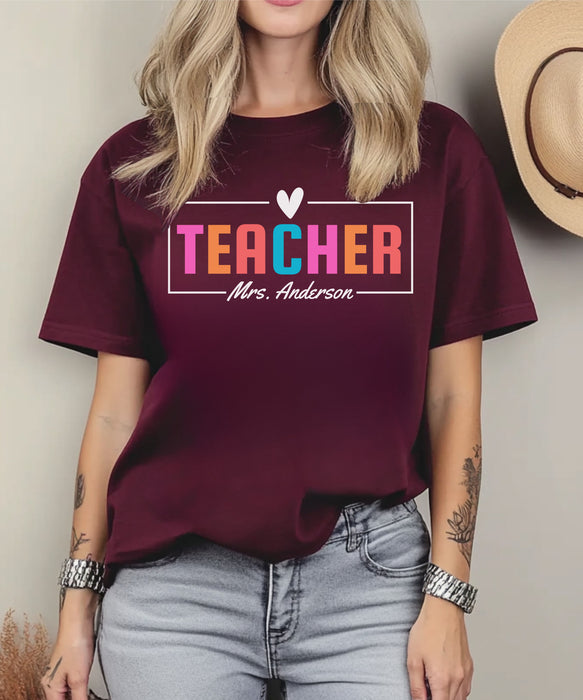 Personalized Teacher Shirt, Custom Teacher Shirt, Gift for Teachers, Kindergarten Teacher Shirt, Teacher Appreciation, Teacher's Day