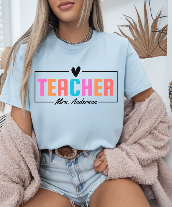 Personalized Teacher Shirt, Custom Teacher Shirt, Gift for Teachers, Kindergarten Teacher Shirt, Teacher Appreciation, Teacher's Day