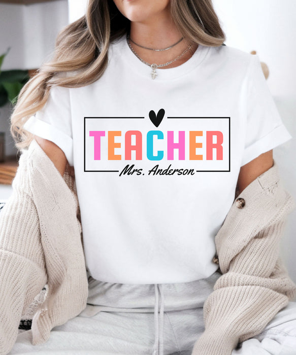 Personalized Teacher Shirt, Custom Teacher Shirt, Gift for Teachers, Kindergarten Teacher Shirt, Teacher Appreciation, Teacher's Day
