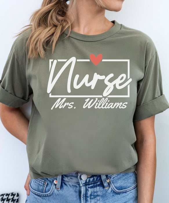 Personalized Nurse Shirt, Custom Nurse Shirt, Gift for Nurses, Nurse Appreciation, Nursing School Tee, Nurse Tee, Registered Nurse Tee