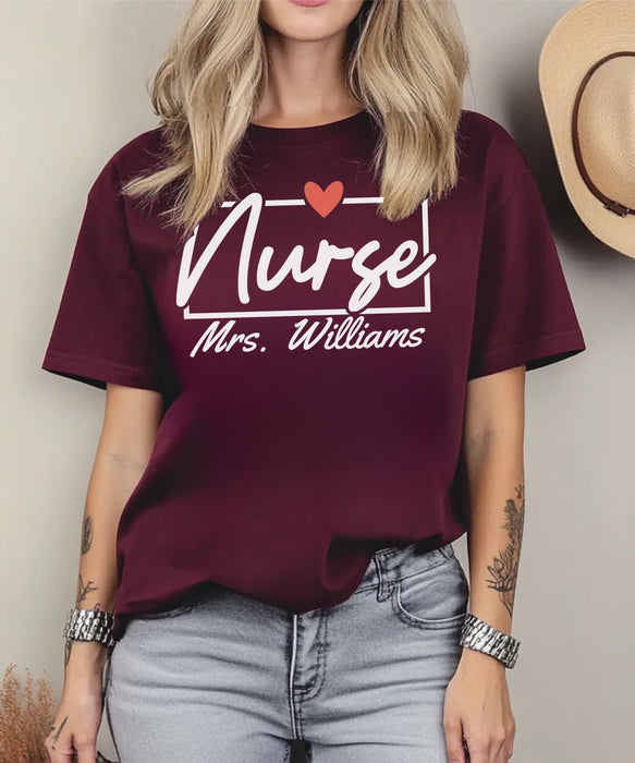 Personalized Nurse Shirt, Custom Nurse Shirt, Gift for Nurses, Nurse Appreciation, Nursing School Tee, Nurse Tee, Registered Nurse Tee