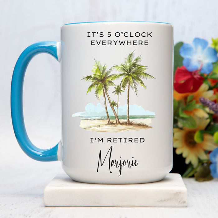 Customized Retirement Mug, Gift for Retiree, Officially Retired, Personalized Retiree Mug, Mug for Retiree, Retirement Gift for a Man