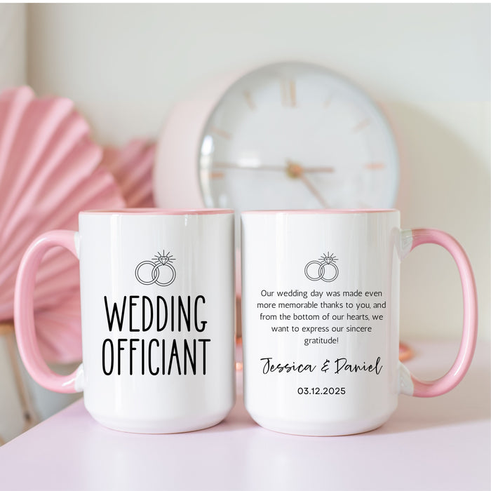 Image of Wedding Officiant Gift Mug 15oz Pink