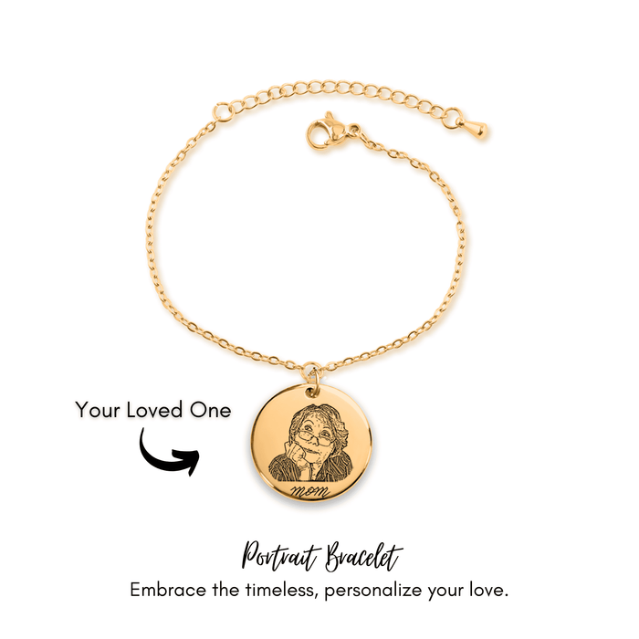 Engrave Custom Portrait Bracelet – Personalized Photo Bracelet with Your Loved One’s Portrait for a Meaningful Gift or Keepsake