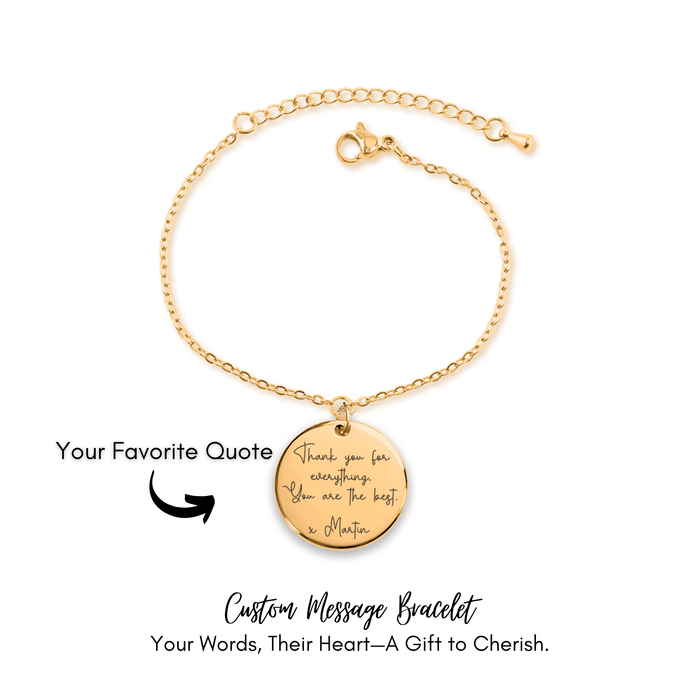 Custom Message Bracelet – Personalized Engraved Jewelry with Your Special Quote or Text, Ideal for Gifts & Meaningful Moments