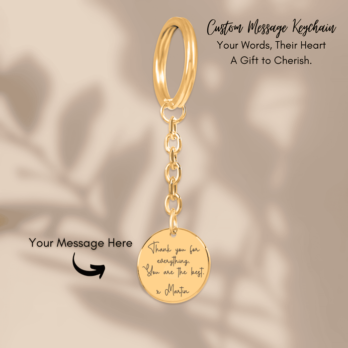Custom Message Keychain – Personalized Engraved Keychain for Gifts, Inspirational Quotes, or Special Dates
