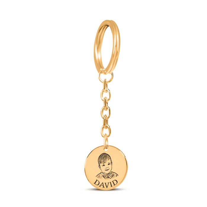 Engrave Custom Baby Portrait Keychain – Personalized Photo Keychain with Baby’s Portrait for New Parents, Keepsake, or Gift