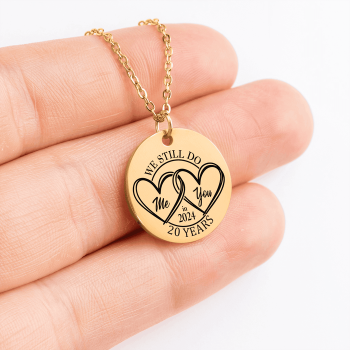 20th Anniversary Gift for Her – Coin Necklace for 20 Years of Love – Sterling Silver Jewelry for Wife, Girlfriend, Women – Timeless Keepsake
