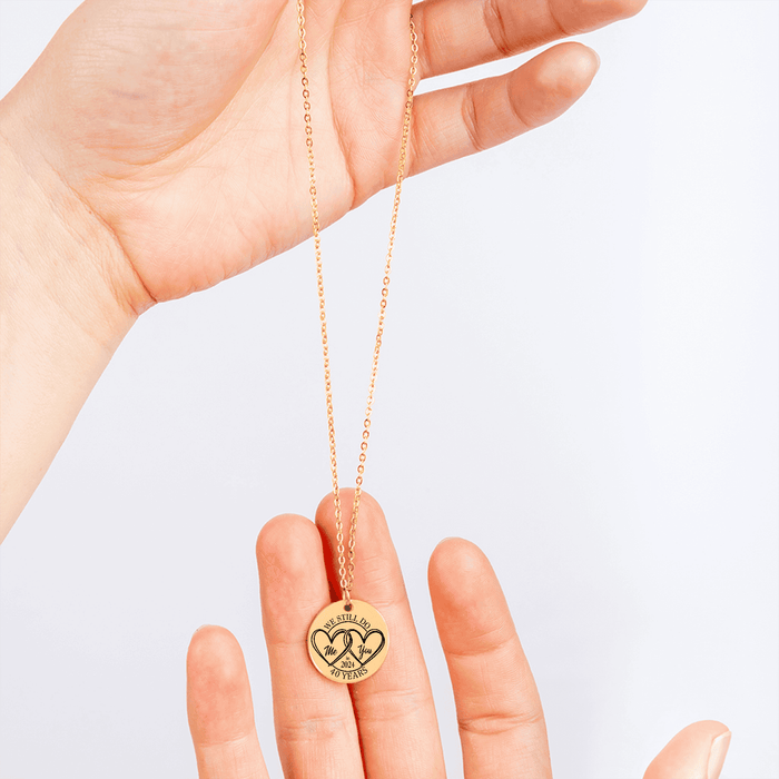 40th Anniversary Gift for Her – Ruby-Inspired Coin Necklace – 40 Years of Love Jewelry for Wife, Mom, Women – Meaningful Keepsake
