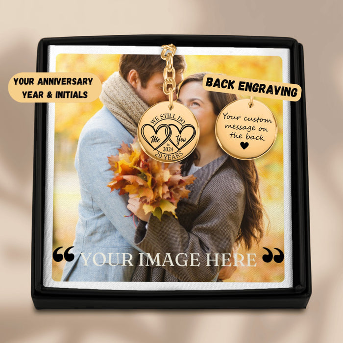 20th Anniversary Gift for Him or Her – Coin Keychain for 20 Years of Love – Custom Keepsake for Husband, Wife, Partner – Unique Token