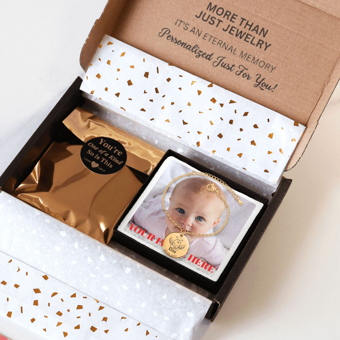 Engrave Custom Baby Angel Bracelet – Personalized Memorial or Keepsake Jewelry for Baby Loss, New Parents, or Special Remembrance