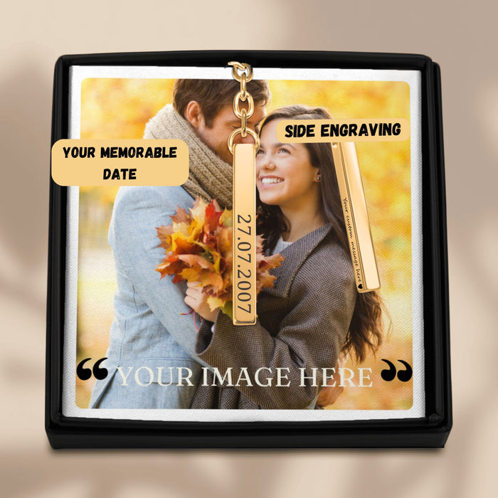 Custom Date Keychain – Personalized Engraved Keychain with Special Dates, Ideal for Anniversaries, Birthdays & Memorable Moments