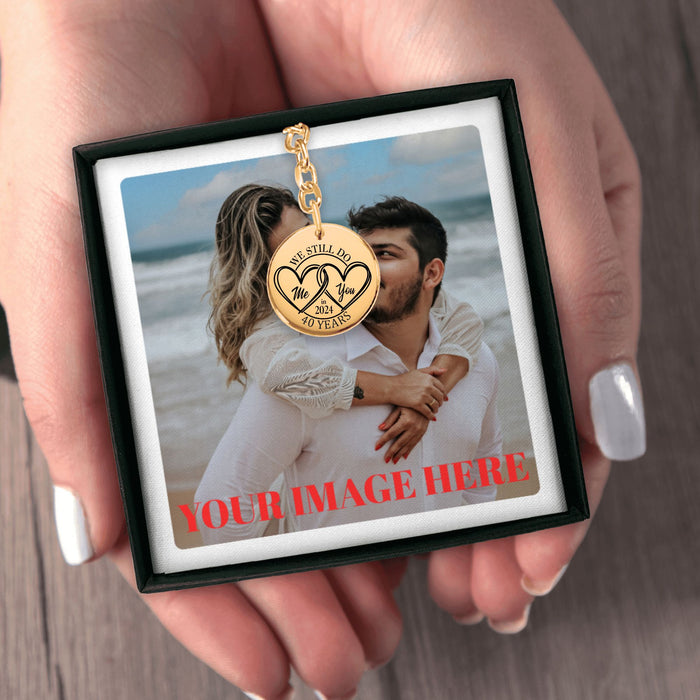 Engrave Custom 40th Years Anniversary Coin Keychain – Personalized Gift for Him, Her, Parents, or Couples Celebrating 40 Years