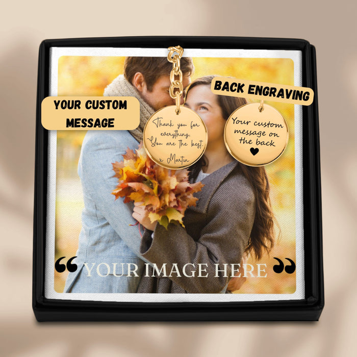 Custom Message Keychain – Personalized Engraved Keychain for Gifts, Inspirational Quotes, or Special Dates