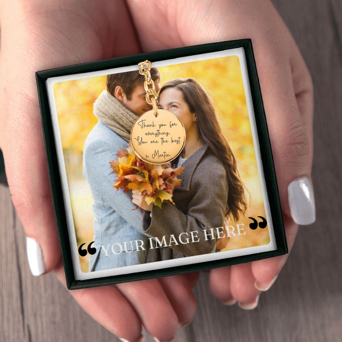 Custom Message Keychain – Personalized Engraved Keychain for Gifts, Inspirational Quotes, or Special Dates