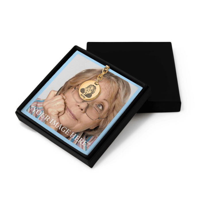 Engrave Custom Portrait Keychain – Personalized Photo Keychain with Your Loved Ones' Portraits for a Memorable Gift or Keepsake