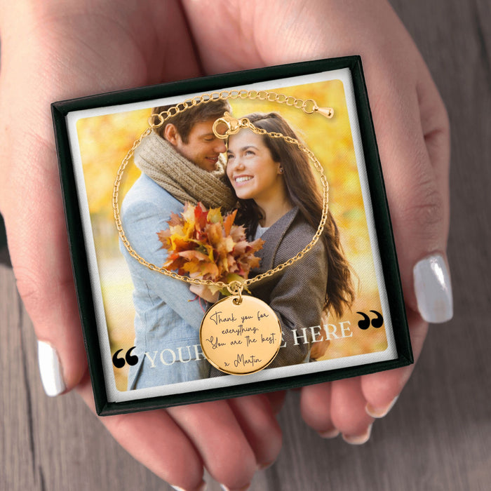Custom Message Bracelet – Personalized Engraved Jewelry with Your Special Quote or Text, Ideal for Gifts & Meaningful Moments