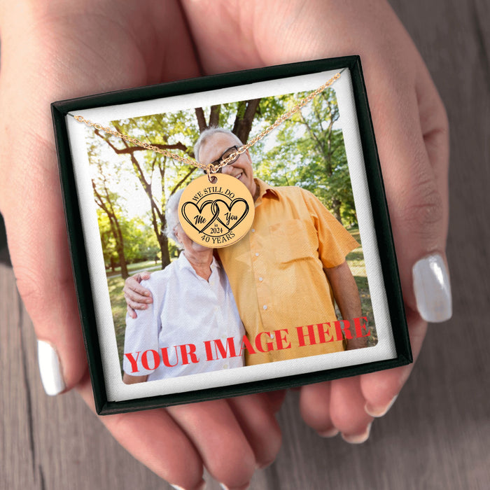 40th Anniversary Gift for Her – Ruby-Inspired Coin Necklace – 40 Years of Love Jewelry for Wife, Mom, Women – Meaningful Keepsake