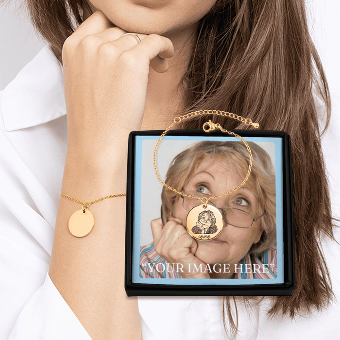 Engrave Custom Portrait Bracelet – Personalized Photo Bracelet with Your Loved One’s Portrait for a Meaningful Gift or Keepsake
