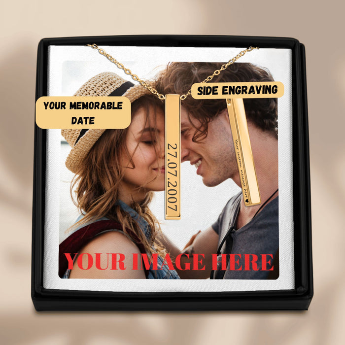 Custom Date Necklace – Personalized Jewelry with Engraved Dates, Meaningful Gift for Anniversaries & Special Moments