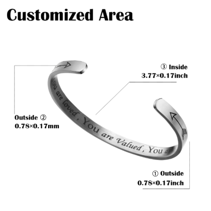 Custom Engraved Stainless Steel Cuff Bracelet