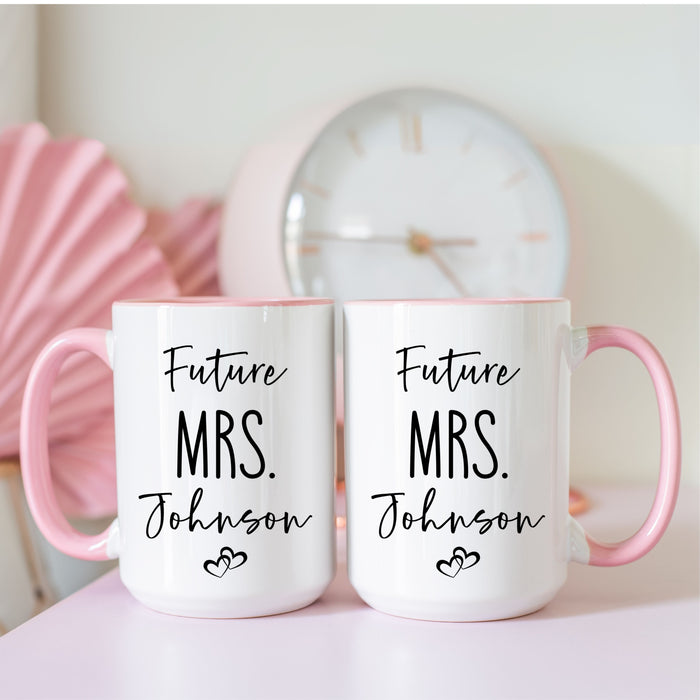 Personalized Future MRS. Mug, Custom Future MRS mug, Engagement Mug, Mr. and Mrs. Mug, Gift for Engage Couple, Bride Mug, Fiancee Mug