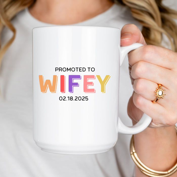 Personalized Mr & Mrs Mug, Husband and Wife Mug, Promoted to Wifey Hubby, Custom Mr. Mrs Mug, New Bride and Groom Gift, Valentines Gift