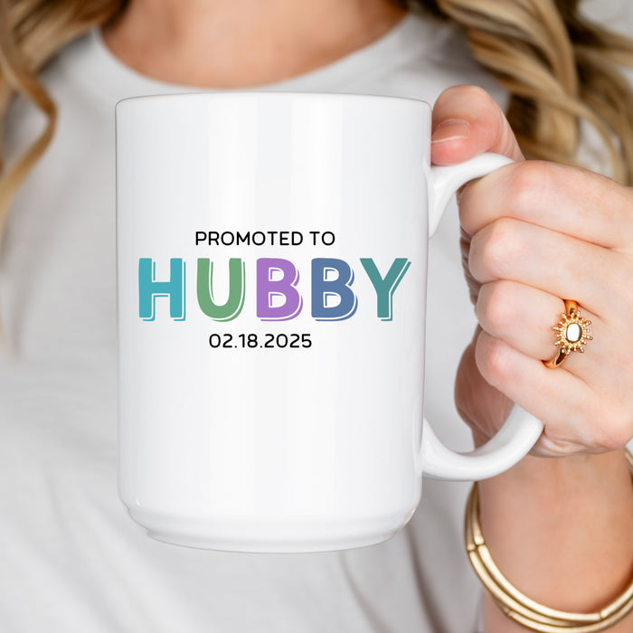 Personalized Mr & Mrs Mug, Husband and Wife Mug, Promoted to Wifey Hubby, Custom Mr. Mrs Mug, New Bride and Groom Gift, Valentines Gift