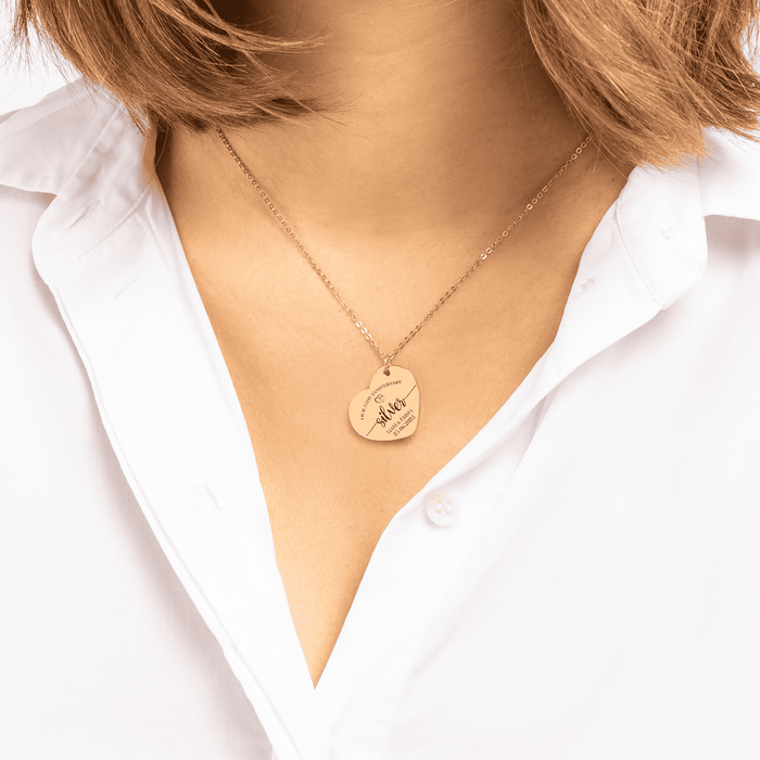25th Anniversary Gift for Her – Sterling Silver Heart Necklace – 25 Years of Love Jewelry – Wife, Mom, Women Romantic Keepsake