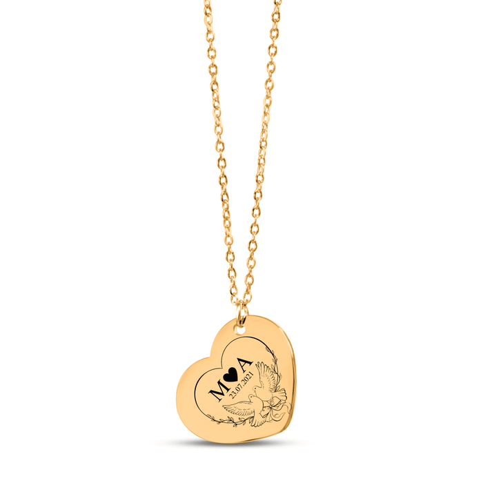 Eternal Love Initials Necklace – Personalized H.N. Pendant – Custom Jewelry for Her – Romantic Gift for Wife, Girlfriend, Women