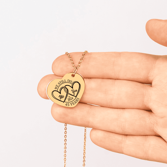 45th Anniversary Gift for Her – Heart Necklace for 45 Years of Love – Sterling Silver Jewelry for Wife, Mom, Women – Timeless Keepsake