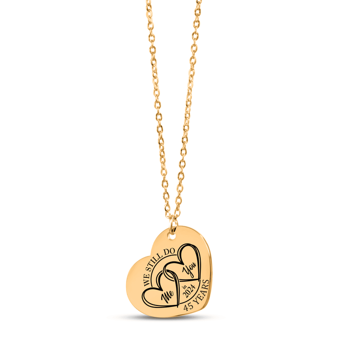 45th Anniversary Gift for Her – Heart Necklace for 45 Years of Love – Sterling Silver Jewelry for Wife, Mom, Women – Timeless Keepsake