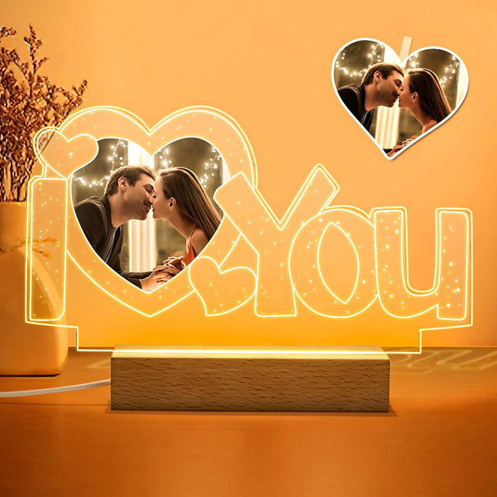 Personalized Photo Acrylic LED Night Light: Romantic Keepsake Gift